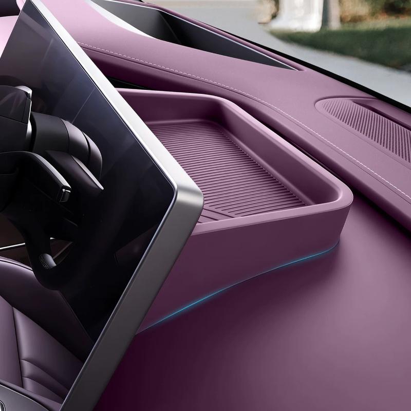 For Xiaomi SU7 2024 2025 2026 Storage Box Behind Screen Rear Organizer Silicone Case Magnetic Tray Tissue Holder Car Accessories