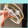 Light Luxury Geometric Pearl Bangle With Sparkling Embellishments For Daily Fashion