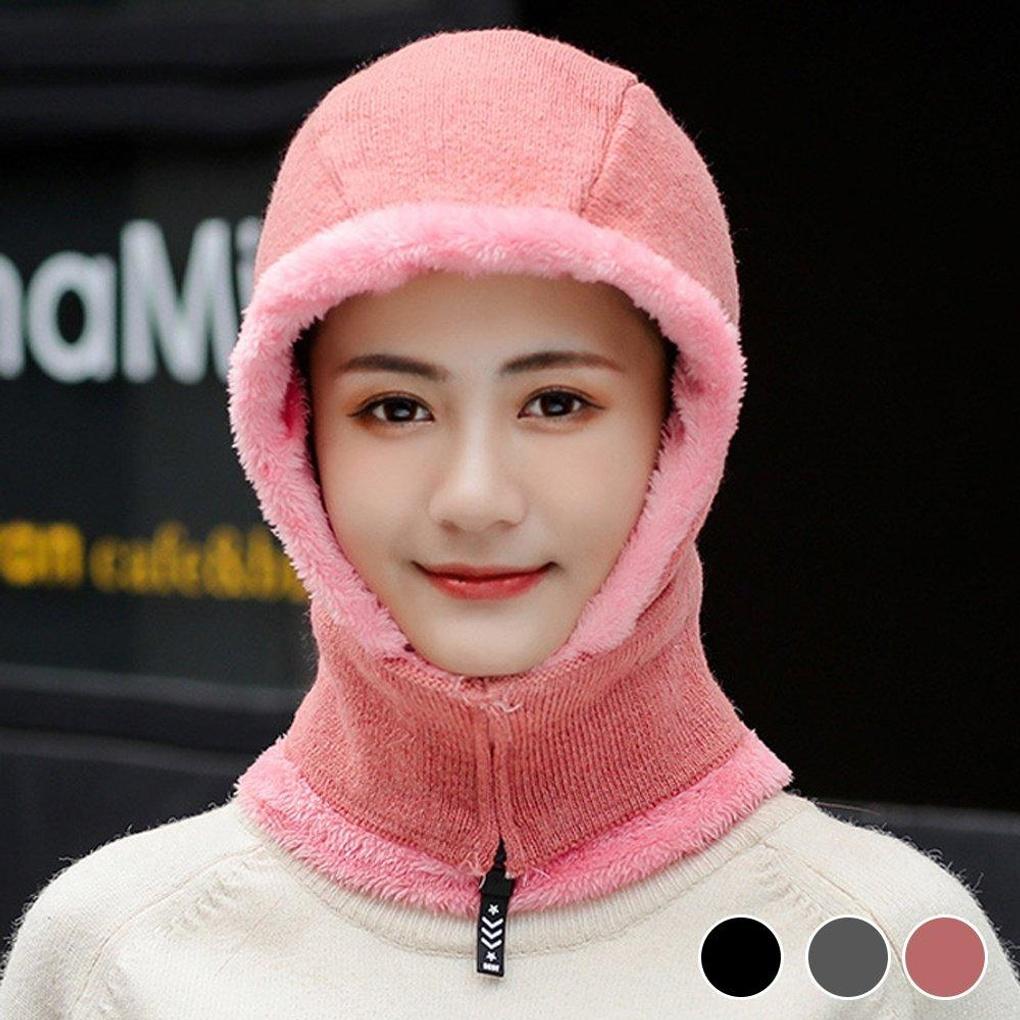 

Winter Warm Front Zipper Fur Lined 2-in-1 Neck Warmer gray