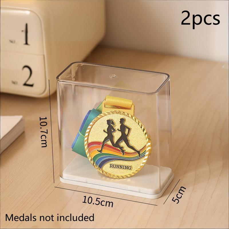 Multi-Functional Medal Individual Display Box, Stackable Tabletop Transparent Plastic Visible Rectangular Storage Box