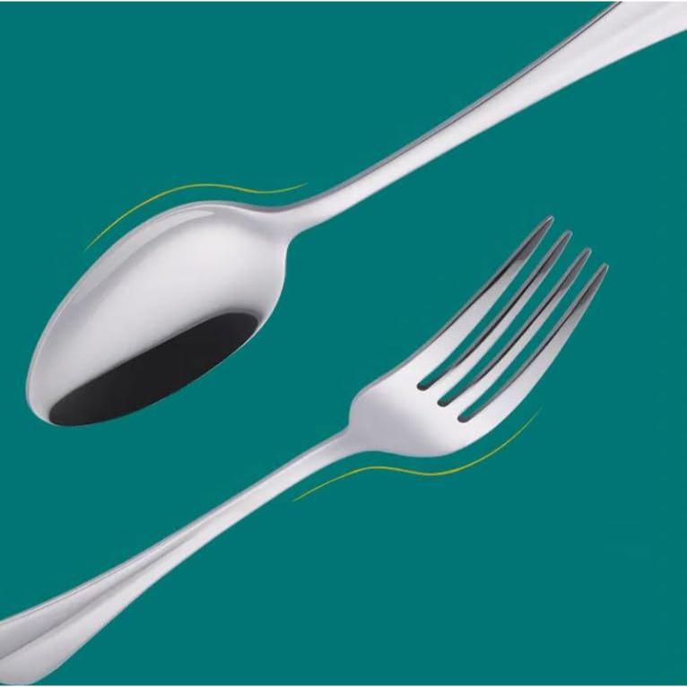 Silver Spoon Set Premium Stainless Steel Flatware Set Mirror Polished Cutlery Set Durable Home Kitchen Eating Tableware Set