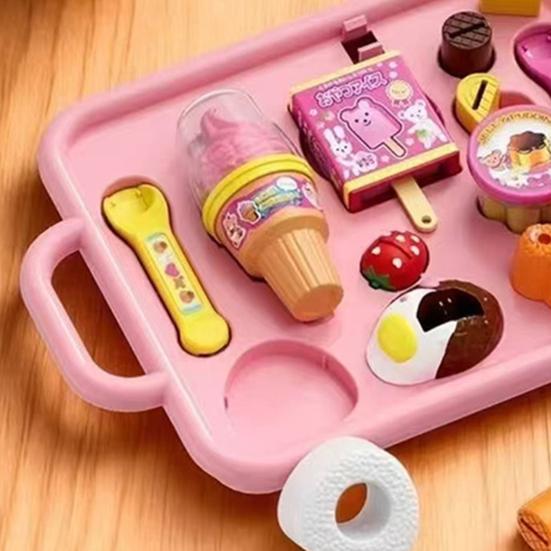 Set de Pudín de Fresa Simulación Snack Pudín Hora del Té de Princesas Juguetes Comida Juego de Imitación Accesorios de Cocina Educación Temprana Set Casa de Juegos