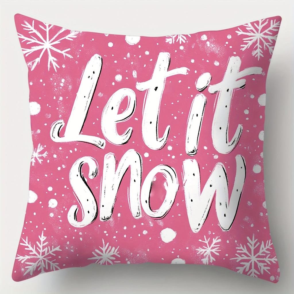 Merry Christmas decoration pillow cover red pink Snowman fawn pattern living room sofa cushion cover room home decoration