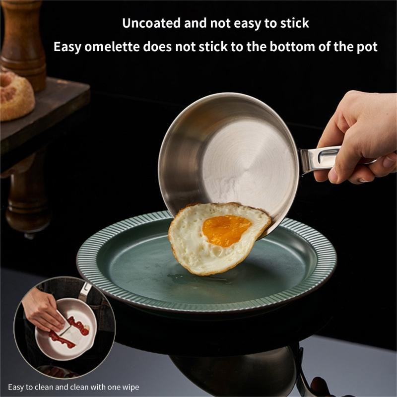 Eier Kochpfanne 316 Edelstahl Gleichmäßige Wärmeverteilung Stieltopf Für Kochfelder Küchengeschirr mit Ausguss