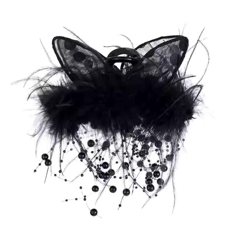 

Unique Feather Shaped Large Hair Claw Clip Ponytail Claw Feather Hair Catch Barrettes Hair Adornment Hair Ornaments M