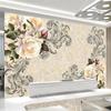 European Style 3d Flowers Wallpaper Living Room Tv Sofa Background Wall Mural Modern Marble Home Decor Wallpapers