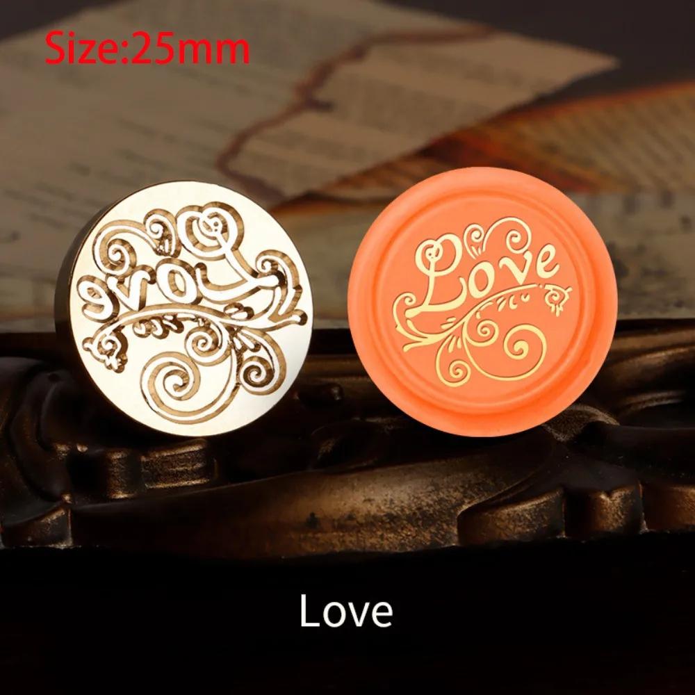 Wooden Wax Sealing Stamp Handle Brass Sealing Wax Stamps Head Retro Rosewood Handle Wax Seal Copper Head for Scrapbooking