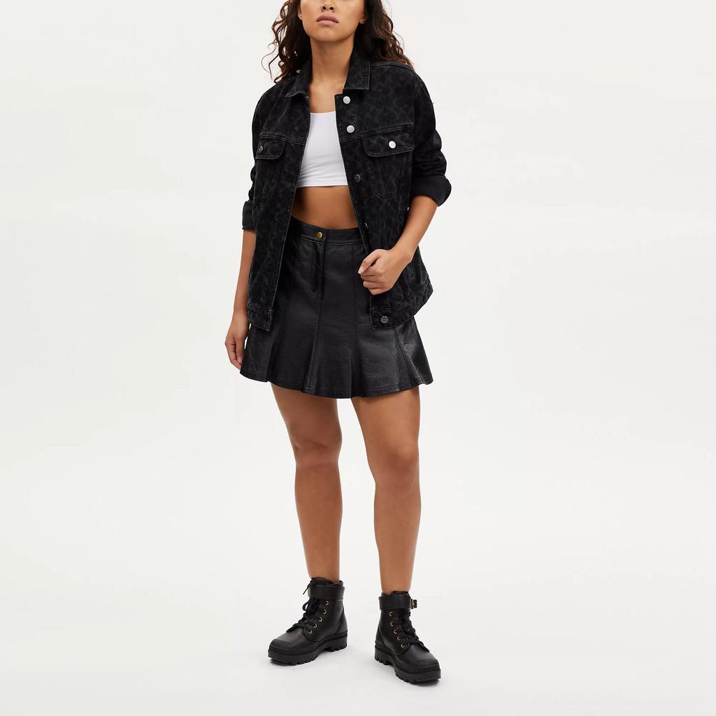 Coach Signature-Jeansjacke in heller Waschung