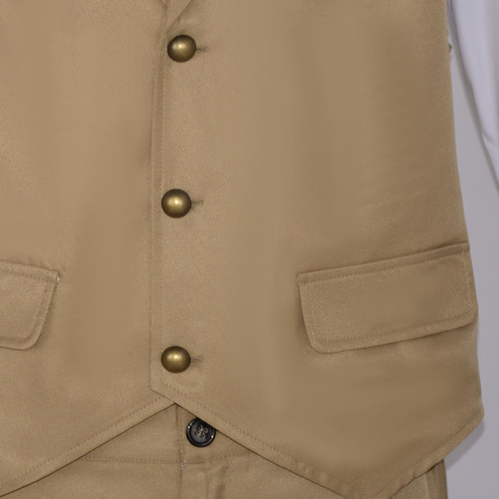 Good Omens Aziraphale Cosplay Costume, Long Beige Coat & Waistcoat Vintage Gentleman Outfit