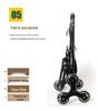 Three-Wheeled Foldable Shopping Cart with Chair, Stair-Climbing Handcart for Elderly, Ideal for Supermarket and Vegetables.