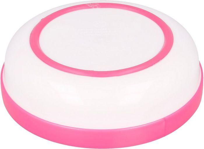 Plat Cuisines Tataway Bol en Plastique Rose et Blanc Disney pour Filles Princesses Cendrillon Ariel Belle avec Base Antidérapante