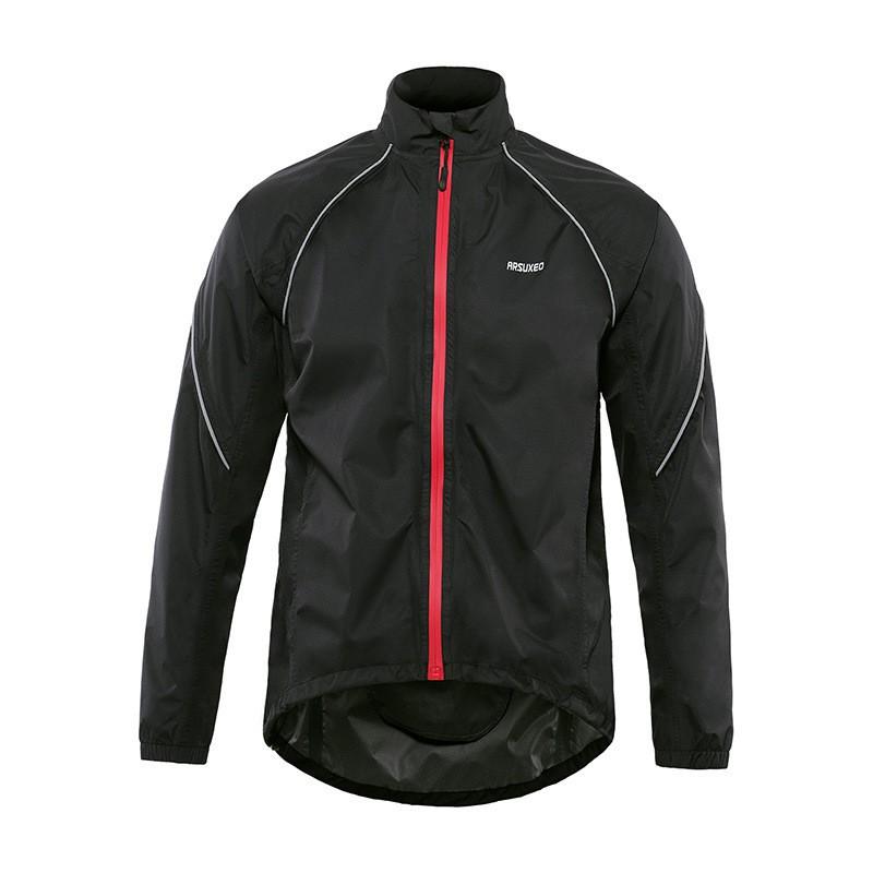 Veste de cyclisme pour homme Coupe-vent Résistante à la pluie Protection UV Chaude Manteau de sport d'extérieur Couleur unie Bords réfléchissants