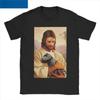 Womens T-Shirt Jesus Dinosaur Funny T-Shirt Short Sleeve T-Shirt Round Neck Clothing Gift Idea Women Clothing Y2K Top Fashion