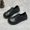 Fashion Vintage leather single shoes Cowhide soft big toe big toe shoes