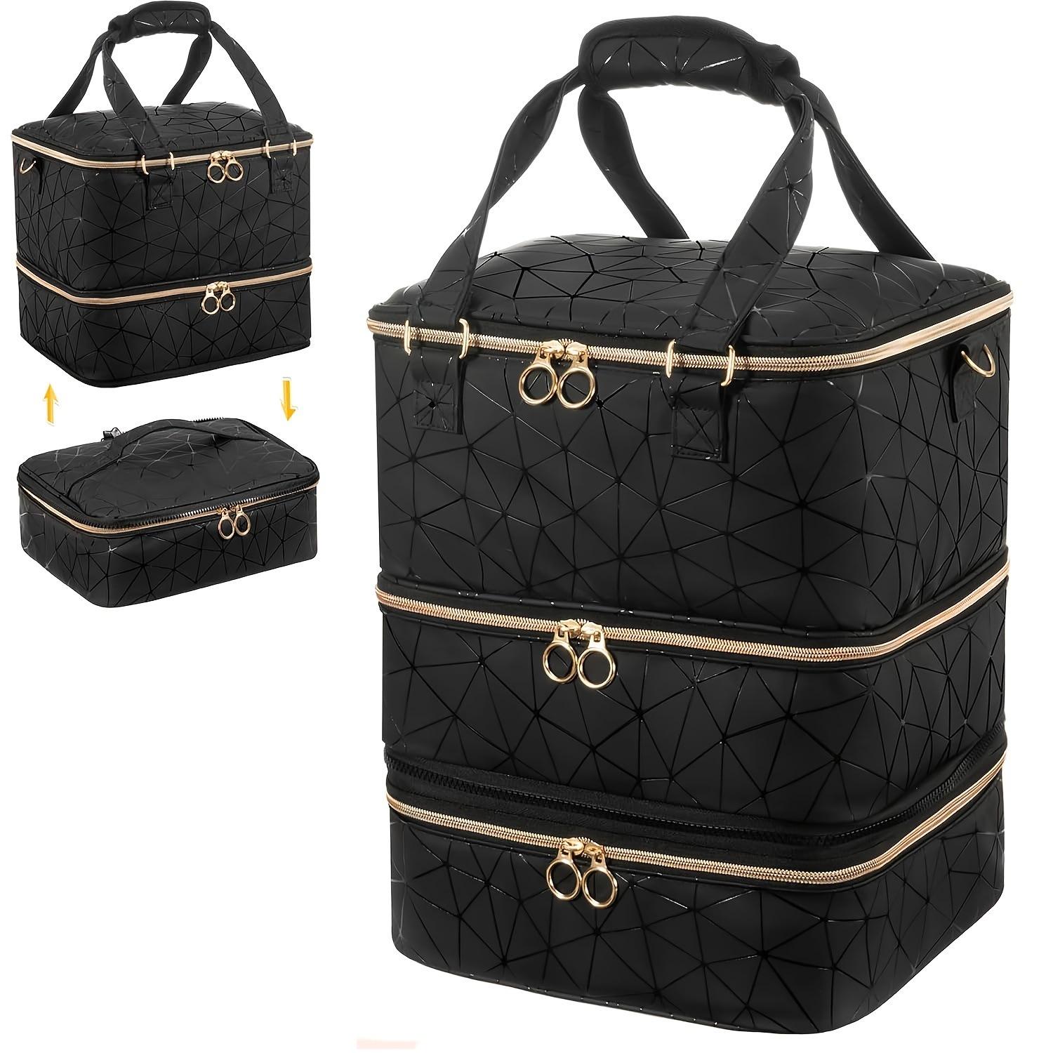 Multi functional portable detachable three layer nail polish storage bag portable waterproof cosmetic bag female