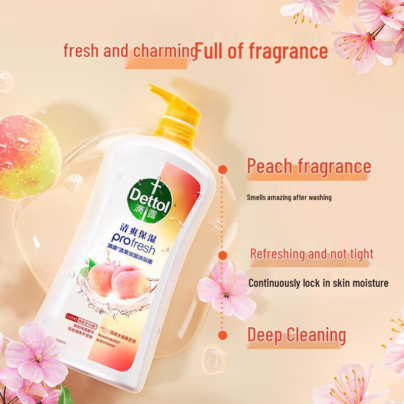 Dettol Sweet Peach Refreshing & Moisturizing Shower Gel