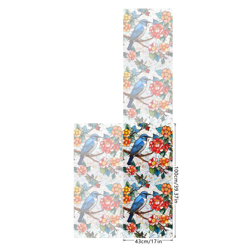 Rainbow Double-Sided Static Cling Glass Sticker - Inlaid Pattern PVC Film