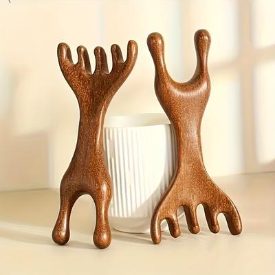 Peine de Masaje Multifuncional 1 pieza Diseño Engrosado de Cinco Dientes, Adecuado para Cuero Cabelludo, Cuello y Cuerpo Entero, Limpiador de Nariz y Cuchara para Oídos, Masajeador de Cuero Cabelludo