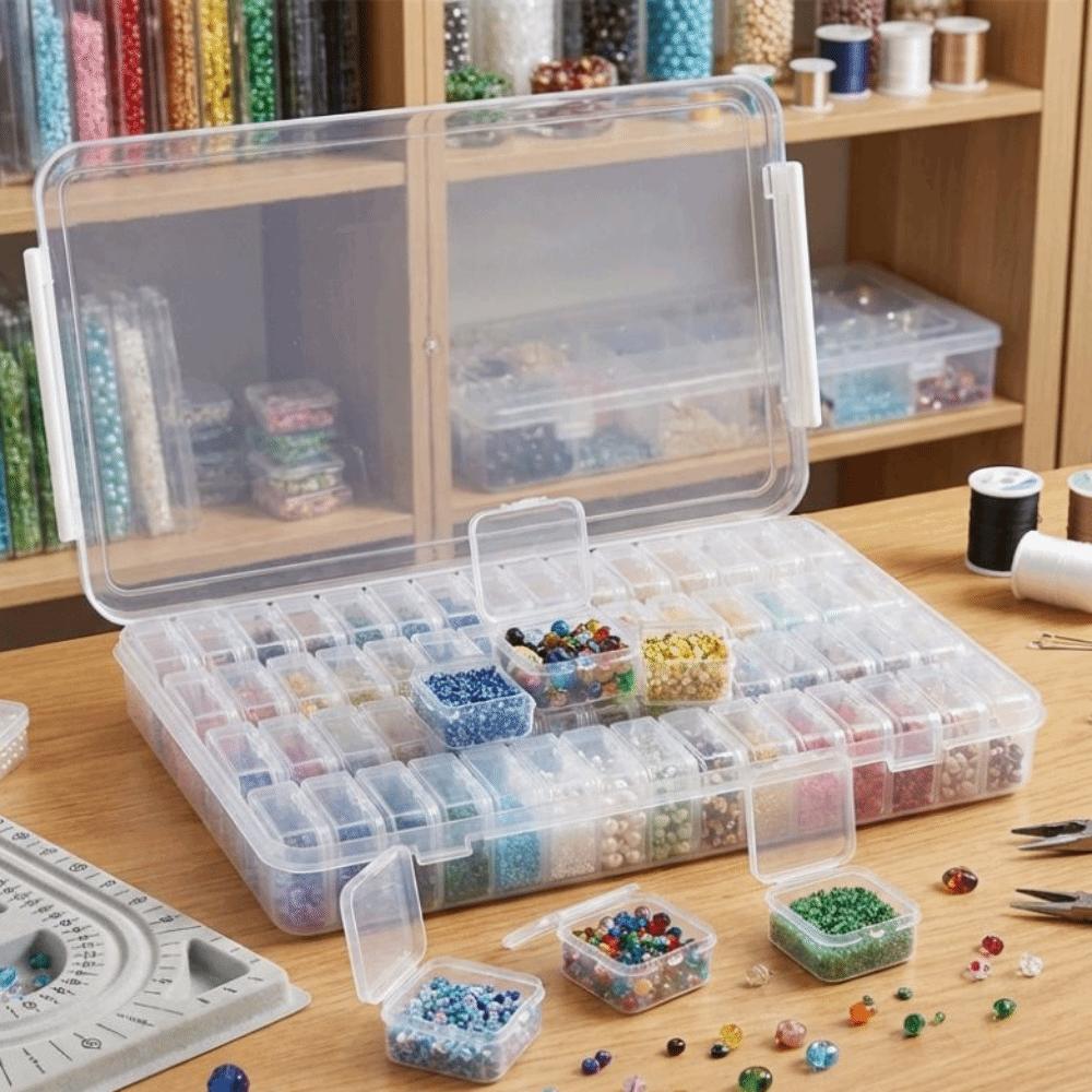 Large Capacity Organizer Box 60 Slots Storage Containers Transparent Storage Box  Craft Storage