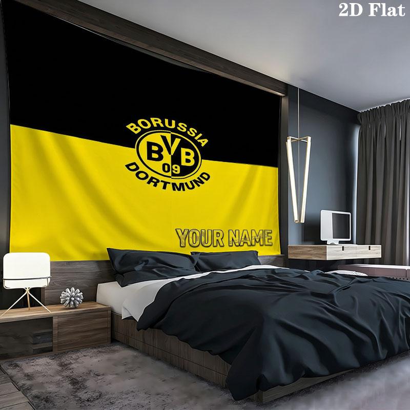 Borussia Custom Name Wall Tapestry Aesthetic Wall Hanging Printed Fabric Blanket Decorative Tapestries for Bedroom Living Room Home Decor