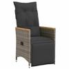 VidaXL Chaises inclinables de jardin lot de 2 et coussins gris rotin, fauteuil de jardin inclinable, fauteuil inclinable de 365672