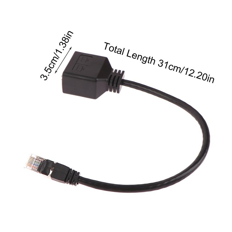 1Pc Ethernet Splitter Rj45 1 Male To 2 Female Lan Ethernet Cable Splitter Cable Ethernet Socket Connector Extension Cable