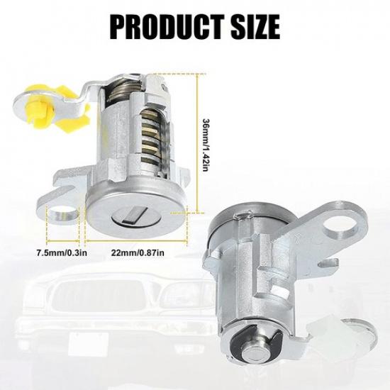 Fit 1995-2004 For Toyota Tacoma Door Lock Cylinder Set Kit with Keys Front Pair