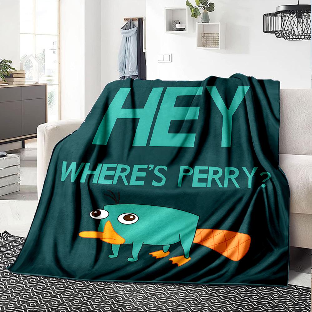 1pc Phineas and Ferb4 Blanket, Gift, for Men and Women, Soft Blanket, Good for Sofa Bed Couch Travel, Lightweight Flannel Blanket