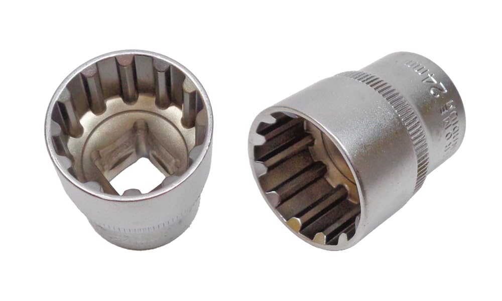 16-Piece Spline Socket Set, Multi-Socket, Inch and Metric Sizes, 1/2" Drive, 12.7sq, Special Shape, Nut and Bolt Removal