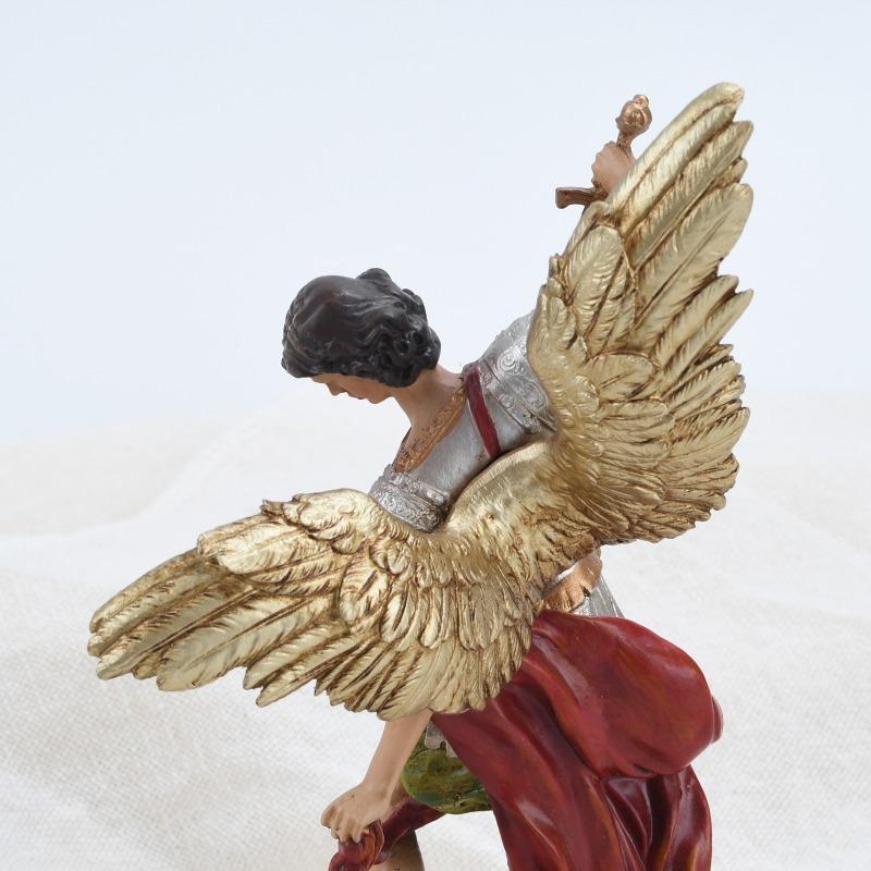 1PC San Miguel Arcangel Statue St Michael The Archangel Victoriously Over Satan Collection Figurines for Collection Decor