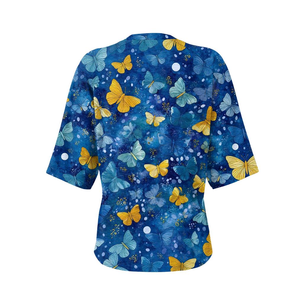 Women Post Surgery Shirt Short Sleeve Four Pocket Top Lightweight Breathable Comfortable Medical Recovery Clothing