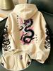 Men's Japanese Style Hoodie Tokyo Dragon Cherry Blossom Graphic Print Sweatshirt Oversized Asian Streetwear Autumn Winter Tops