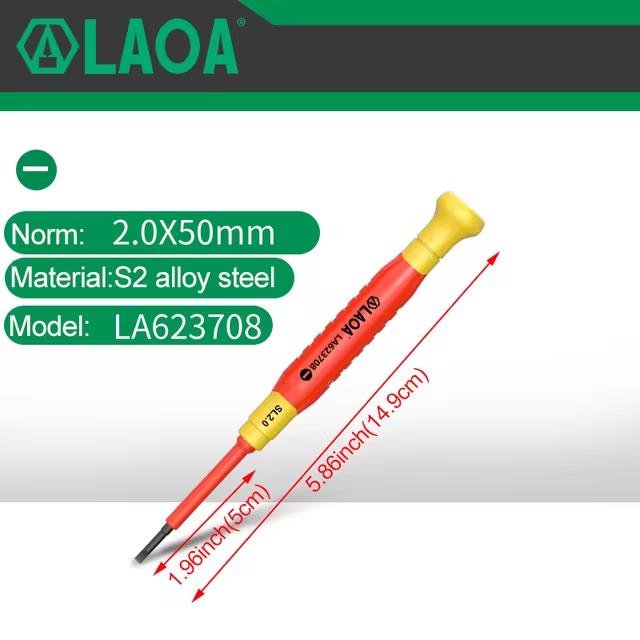 LAOA Insulated Precision Screwdriver a Cross Small Size Screwdriver To Remove Eyeglasses Clocks and Watches Cell Phone Notebook
