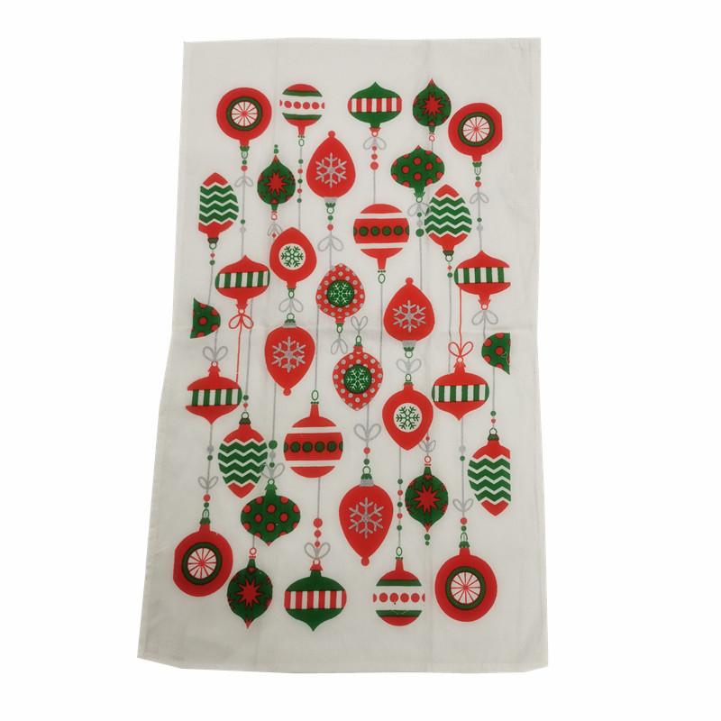 1Pc 38x65cm Thin Christmas Santa Claus Printed Polyester Kitchen Dishcloth Cleaning Cloth Tea Towel Xmas Party Gift