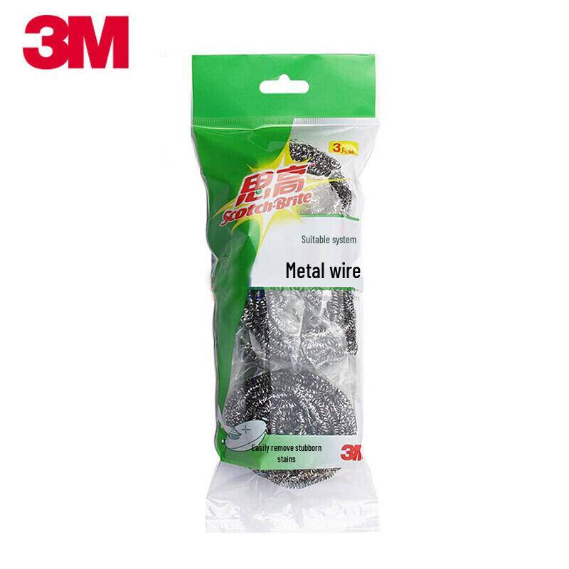 3M Scotch-Brite Durable Steel Wool Scrubber 48 Bags (144 Pieces) серый