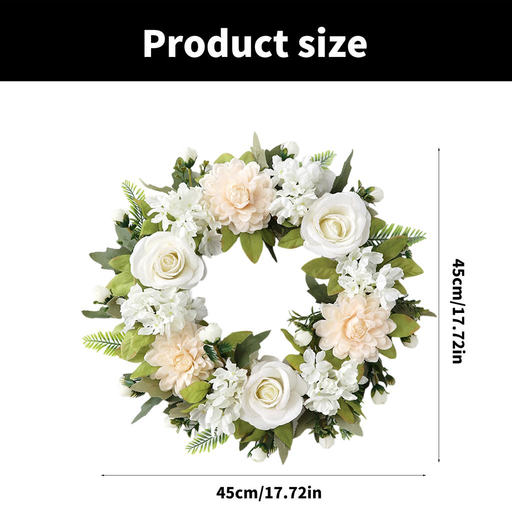 Practical Handmade Silk Rose Wreath with Leaf Portable Accessory for Weddings and Home Decoration Florals Garlands