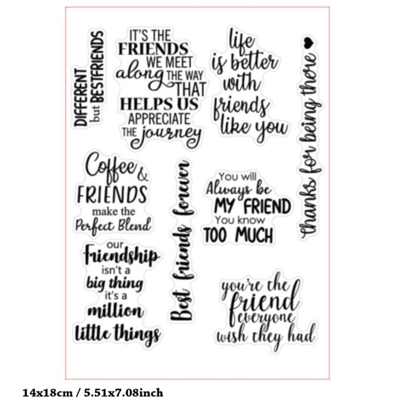 Greeting Words Clear Silicone Stamp Blessing Words Silicone Stamp for Card Making Scrapbooking Photo Album Journal