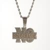 Jewelry Full Diamond NO EXCUSEZ English Letter Hanging Fashion Hip Hop Necklace Men's Pendant