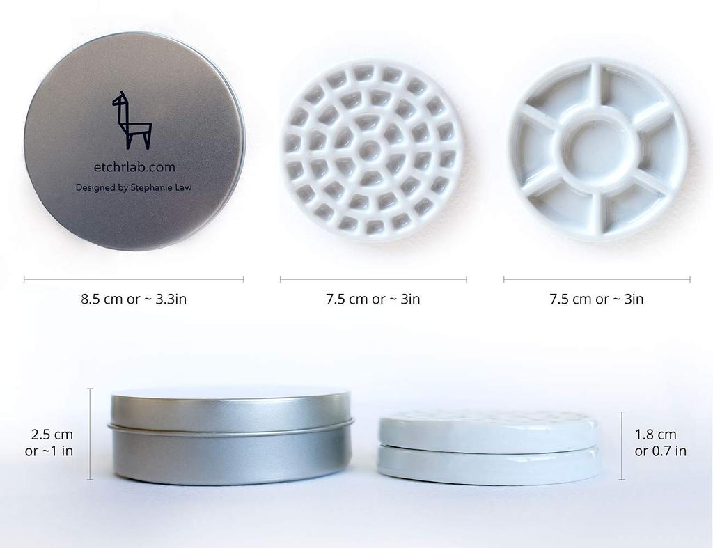 ETCHR Etcher Porzellan-Minipalette, 37 Unterteilungen, 210165