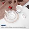 Set di Stoviglie in Ceramica di Lusso: Piatto, Ciotola, Cucchiaio e Tazza in Osso con Bordo Dorato - 4 Pezzi per Eleganza di Hotel e Ristorante