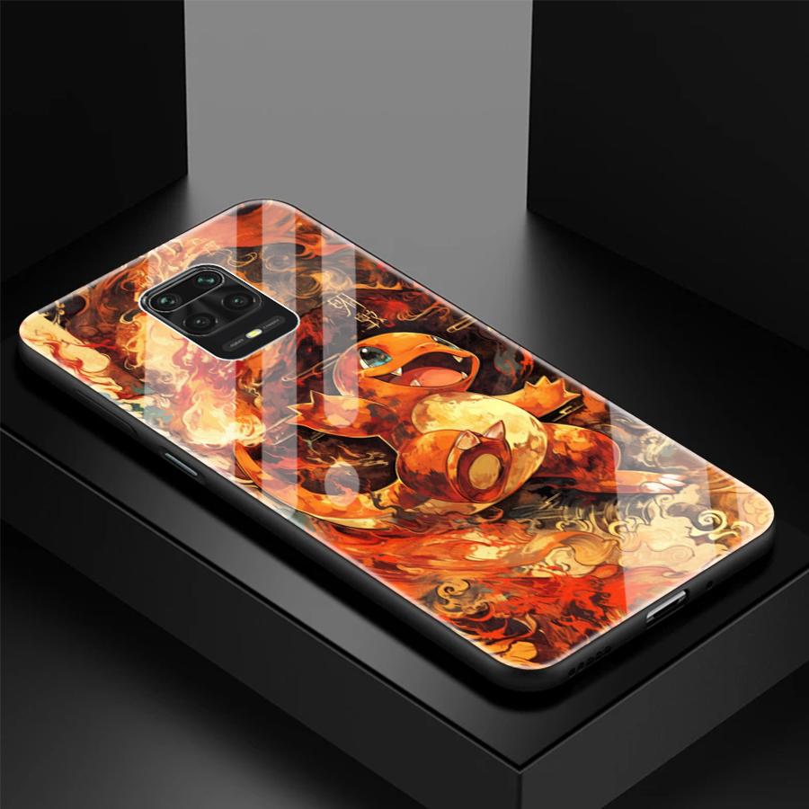 Glass Case for Xiaomi Redmi Note 15 14 Pro 11 A1 12 13 10 10S A2 Plus A5 12S Luxury Phone Cover Cute Pikachu Pokemon