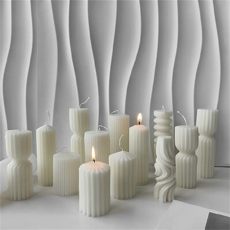 3D Cylinder Candle Mold Reusable Silicone Mold for Home Decorations Practical Aromatherapys Mould Jewelry Supplies