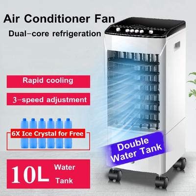 10L 220V Serbatoio Acqua Domestica Mobile Condizionatore d'Aria Portatile Ventola Umidificatore Dispositivo di Raffreddamento Timer di Raffreddamento +6 Cristalli di Ghiaccio