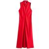 Western Style 2024 Autumn and Winter New Women clothes Elegant Silk Satin Texture Sleeveless round Neck Dress 9165965