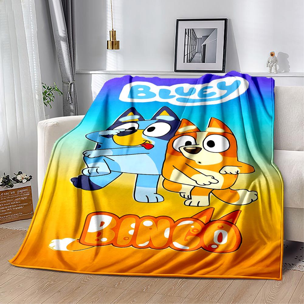 1pc Bluey Bingo Adventure blanket Soft and Warm for Sofa Office Camping Travel Livingroom Great Gift for Friends and Family Comfortable