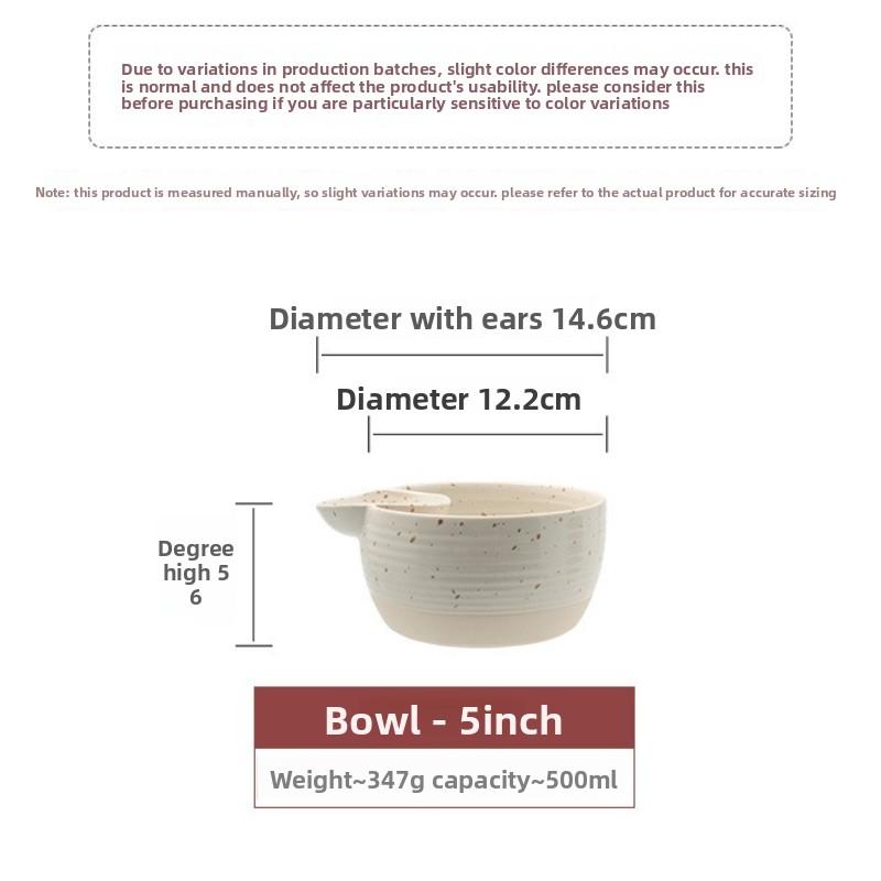 Coarse Pottery Ramen Bowl Set Japanese Style Miso Soup Fruit Salad and Snack Serving Bowl for Home Kitchen Dining Decor