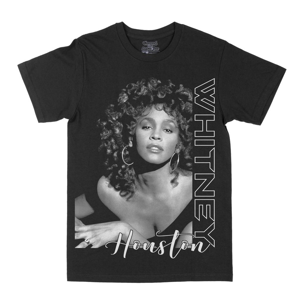 Whitney Houston Black Cotton TShirt Vintage Retro Casual Unisex