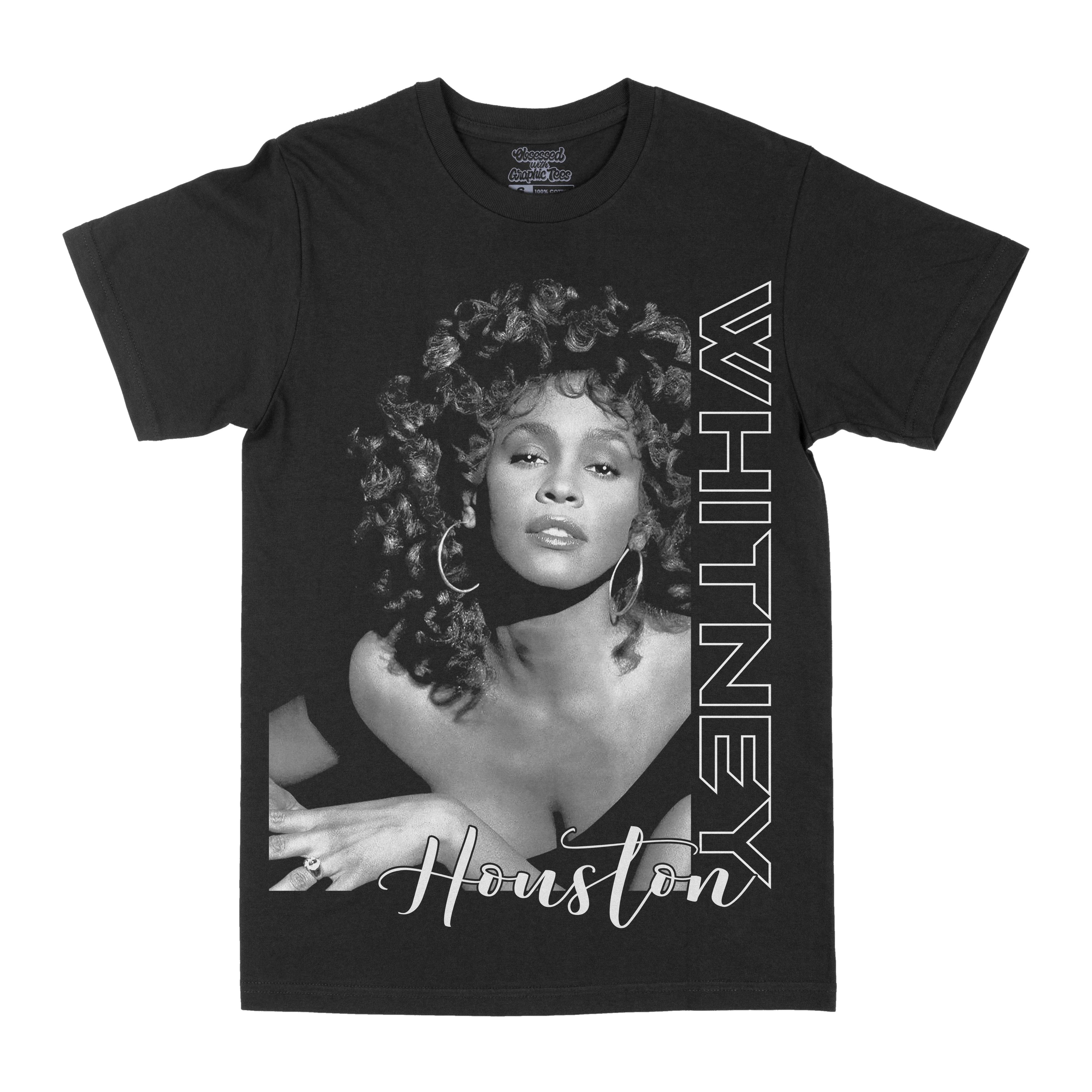 

Whitney Houston Black Cotton TShirt Vintage Retro Casual Unisex S