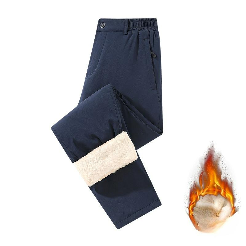 Plus Velvet Pants Men's Autumn and Winter Loose Men's Casual Pants Elderly Winter Clothes Thick Cotton Pants Outer Wear