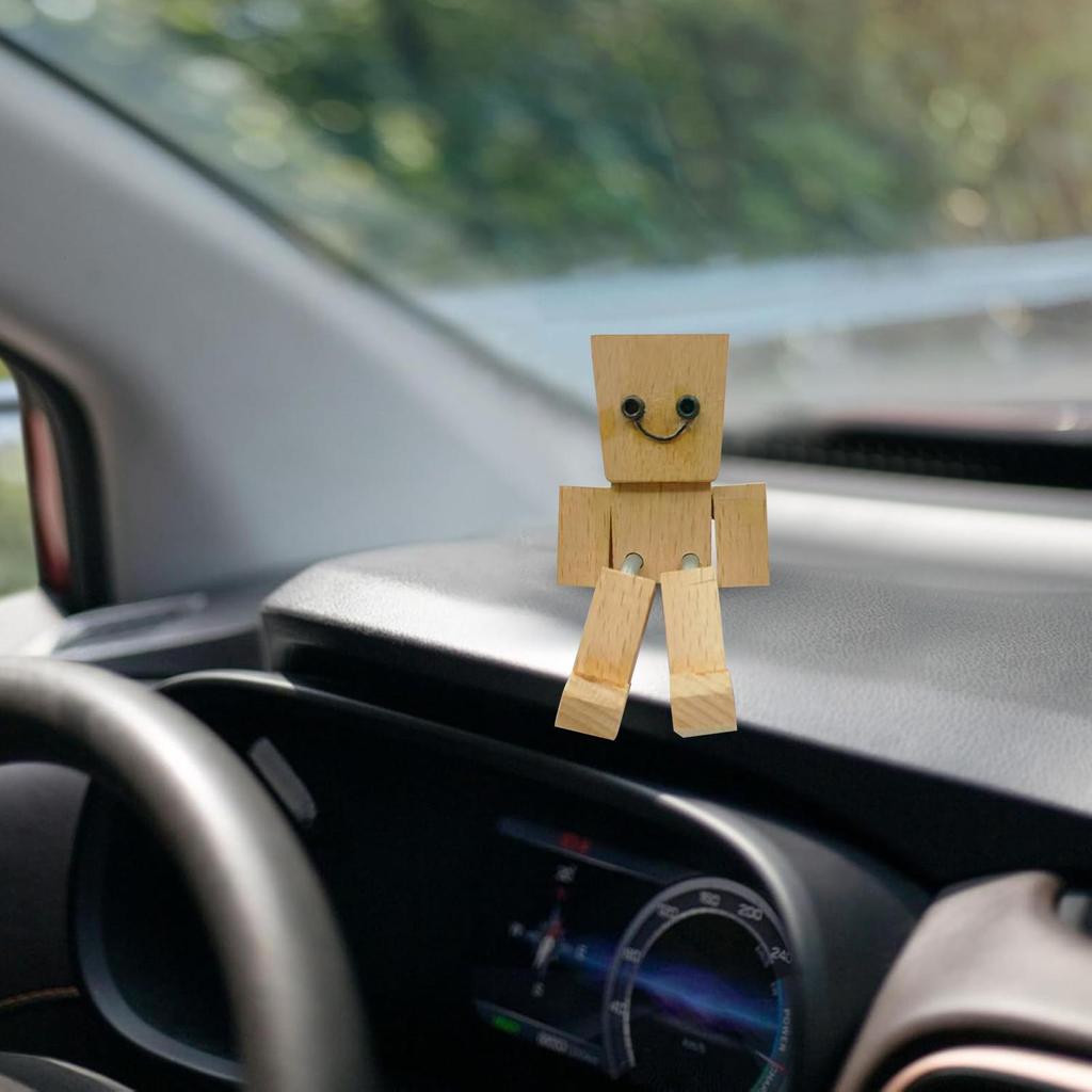 Dashboard Decor Wood Shake Car Dashboard Ornament Magnetic Movable Joint Accessories Auto Cute Creative and Cute Decorative Gift